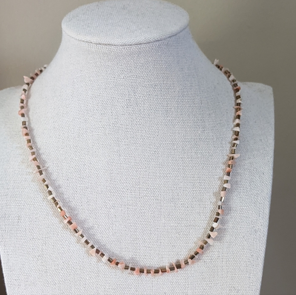 Elegant Brass & Antique Coral Necklace